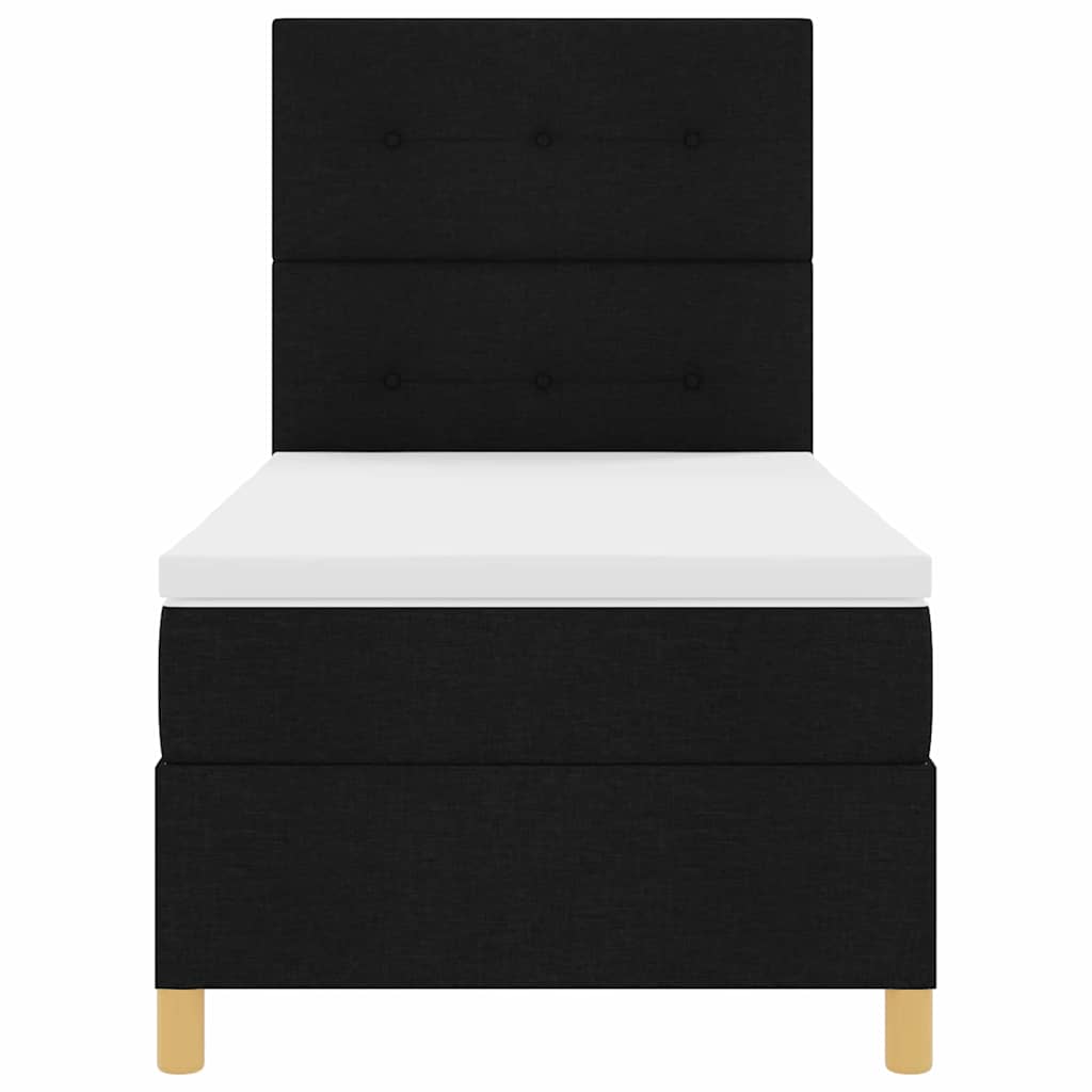 vidaXL Κρεβάτι με ελατήρια με κεφαλάρι Μαύρο 100 x 200 cm ύφασμα