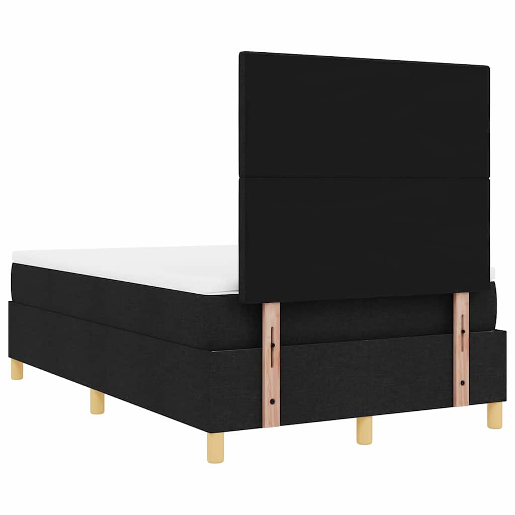 vidaXL Κρεβάτι με ελατήρια με κεφαλάρι Μαύρο 120 x 190 cm ύφασμα