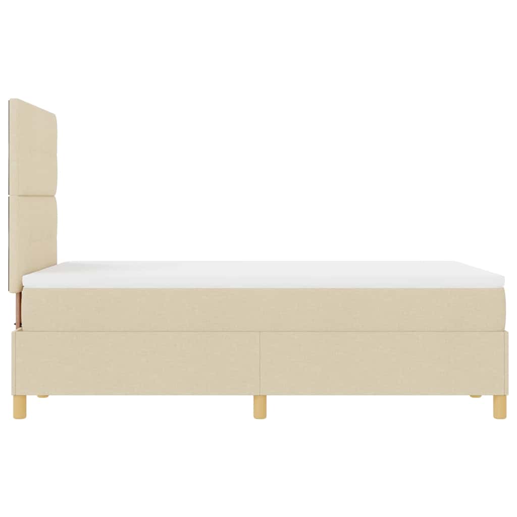 vidaXL Κρεβάτι με ελατήρια με κεφαλάρι Κρεμ 120 x 190 cm ύφασμα