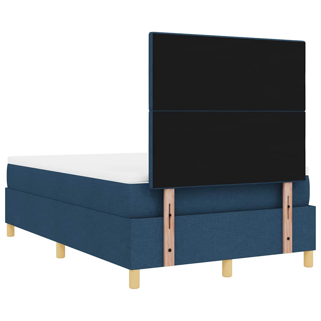 vidaXL Κρεβάτι με ελατήρια με κεφαλάρι Μπλε 120 x 200 cm ύφασμα