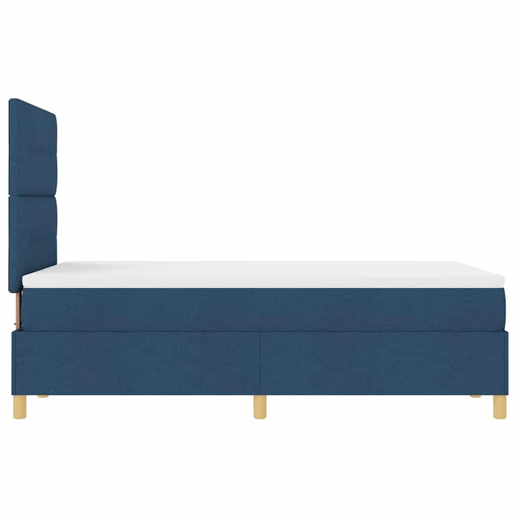 vidaXL Κρεβάτι με ελατήρια με κεφαλάρι Μπλε 120 x 200 cm ύφασμα
