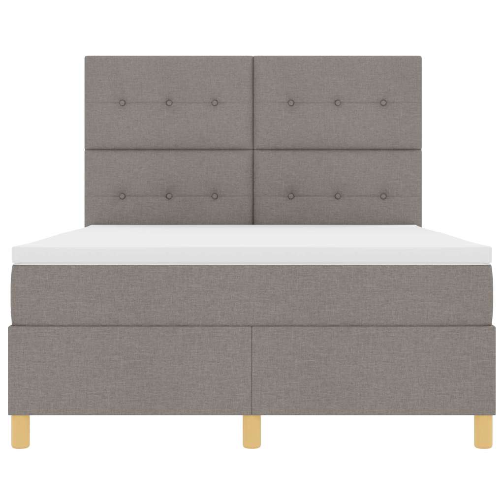 vidaXL Κρεβάτι με ελατήρια με κεφαλάρι Taupe 140 x 190 cm ύφασμα