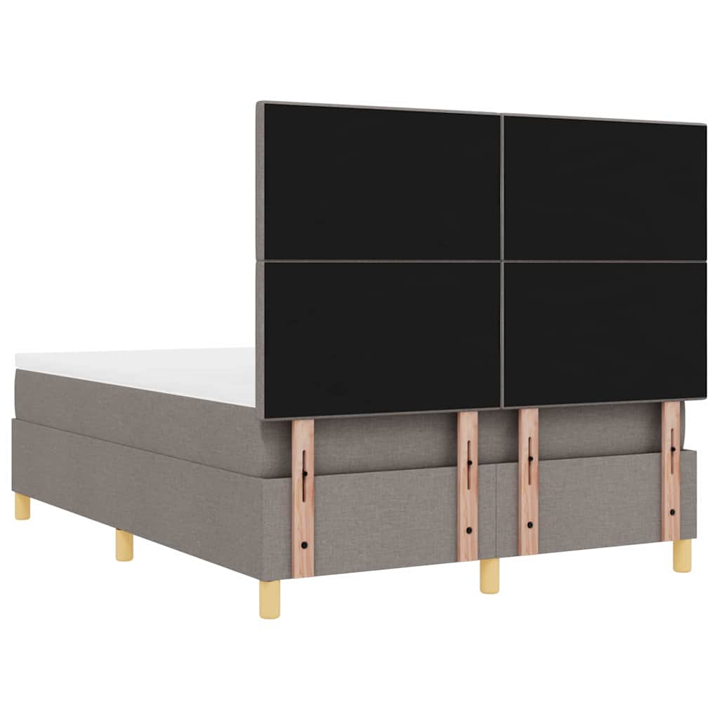 vidaXL Κρεβάτι με ελατήρια με κεφαλάρι Taupe 140 x 200 cm ύφασμα