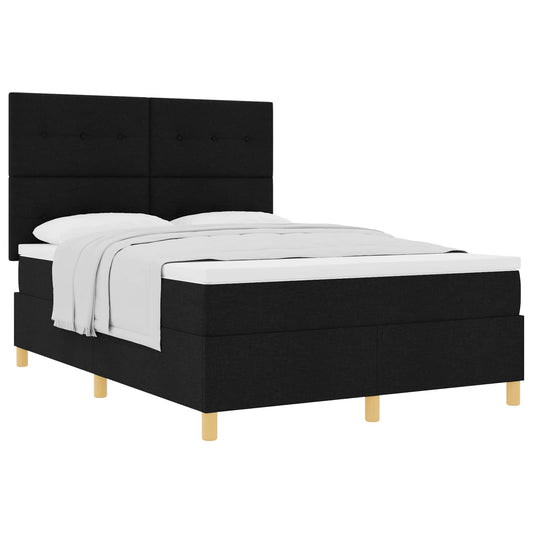 vidaXL Κρεβάτι με ελατήρια με κεφαλάρι Μαύρο 160 x 200 cm ύφασμα