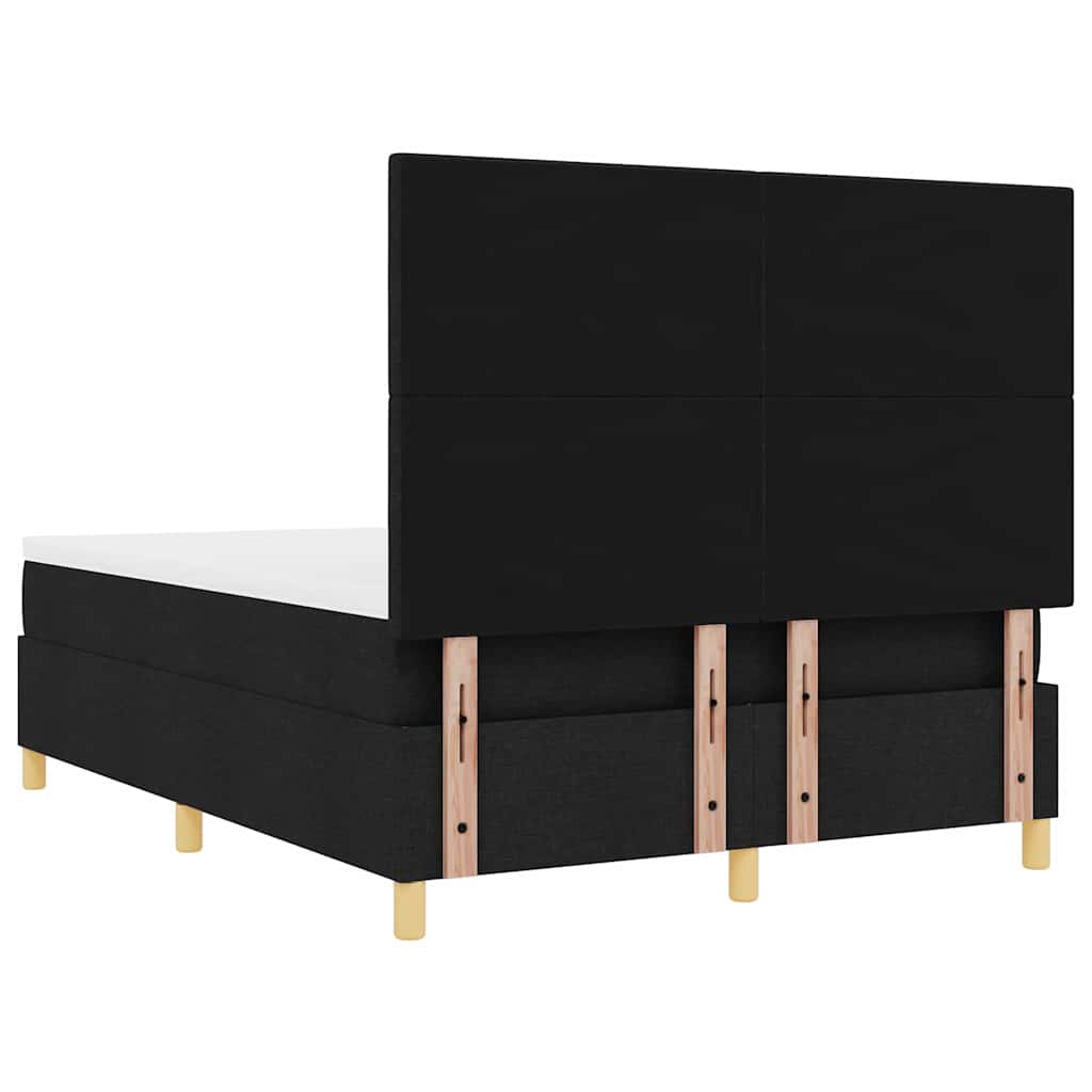 vidaXL Κρεβάτι με ελατήρια με κεφαλάρι Μαύρο 160 x 200 cm ύφασμα