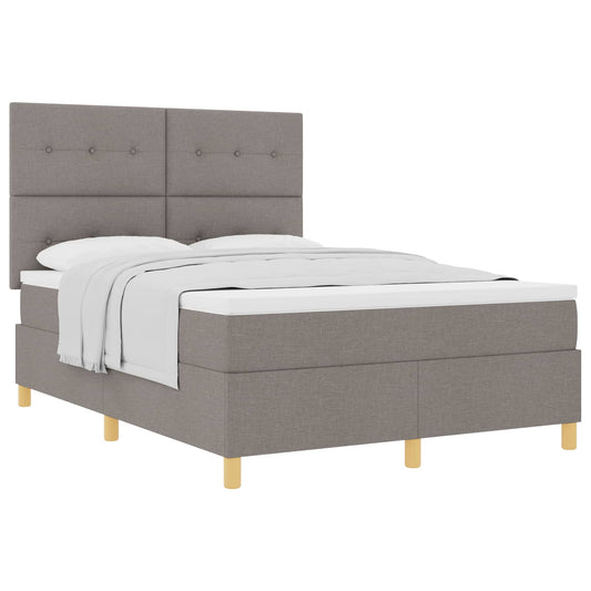 vidaXL Κρεβάτι με ελατήρια με κεφαλάρι Taupe 160 x 200 cm ύφασμα