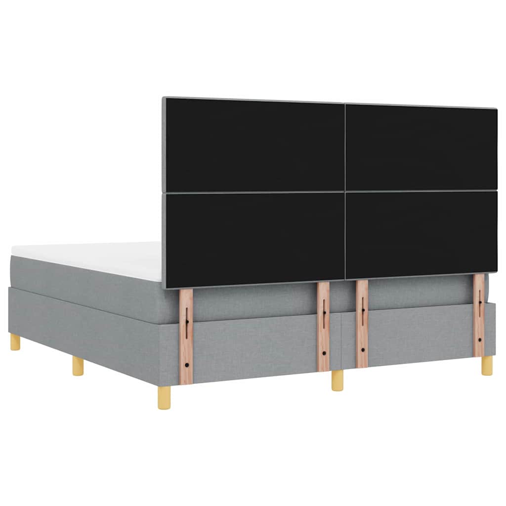 vidaXL Κρεβάτι με ελατήρια Ανοιχτό γκρι 180 x 200 cm ύφασμα