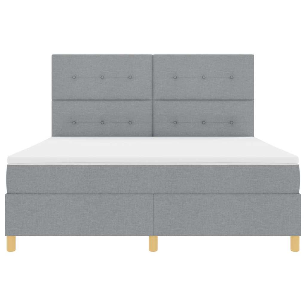 vidaXL Κρεβάτι με ελατήρια Ανοιχτό γκρι 180 x 200 cm ύφασμα