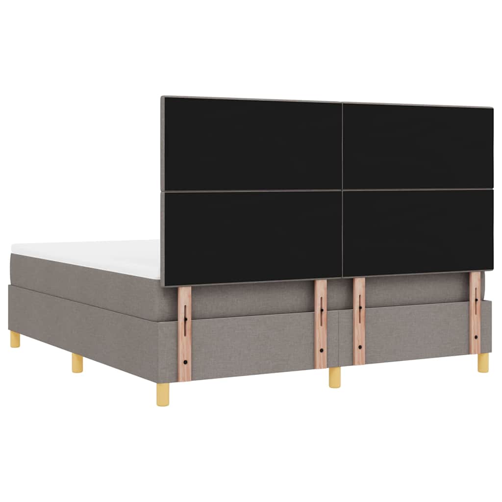 vidaXL Κρεβάτι με ελατήρια με κεφαλάρι Taupe 180 x 200 cm ύφασμα