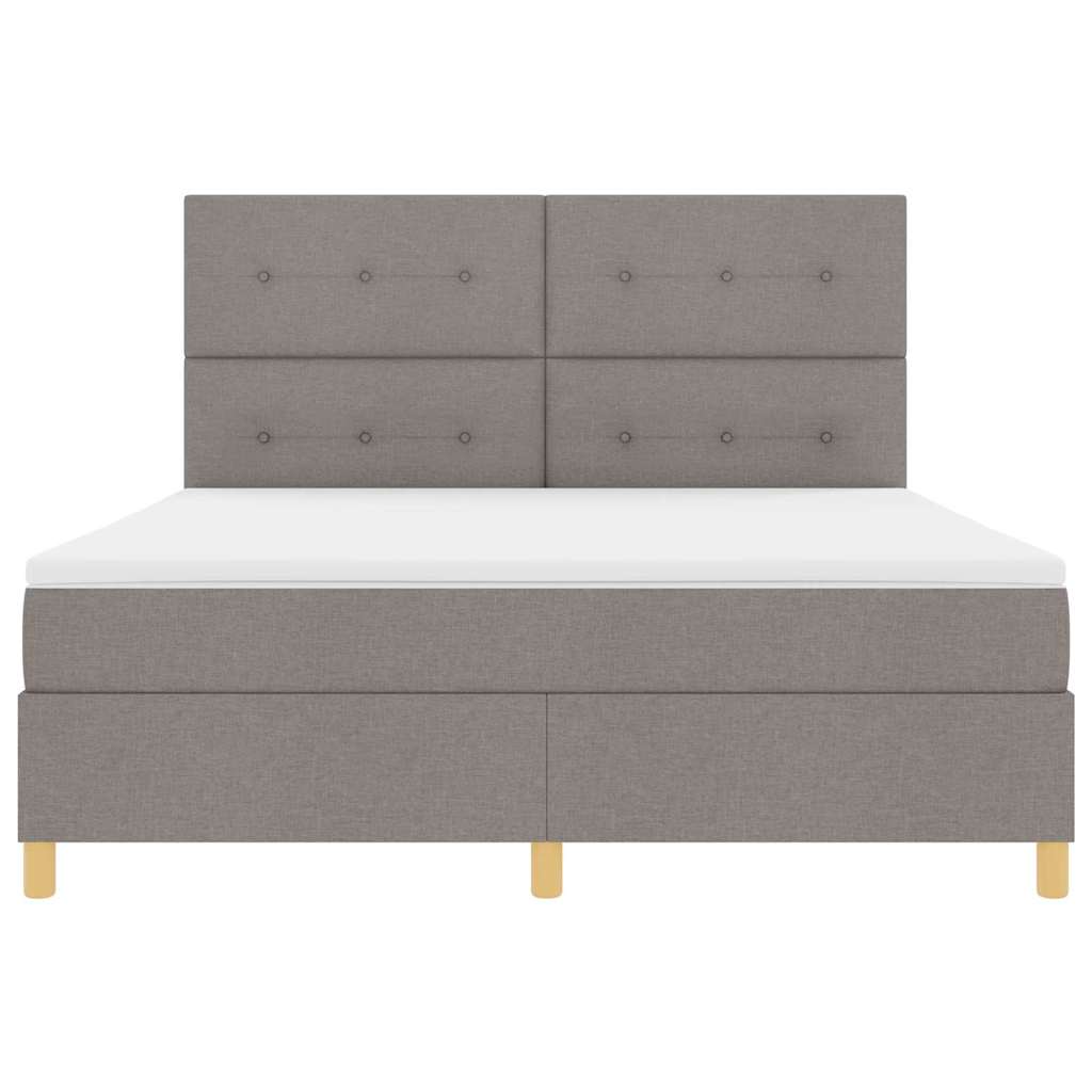 vidaXL Κρεβάτι με ελατήρια με κεφαλάρι Taupe 180 x 200 cm ύφασμα