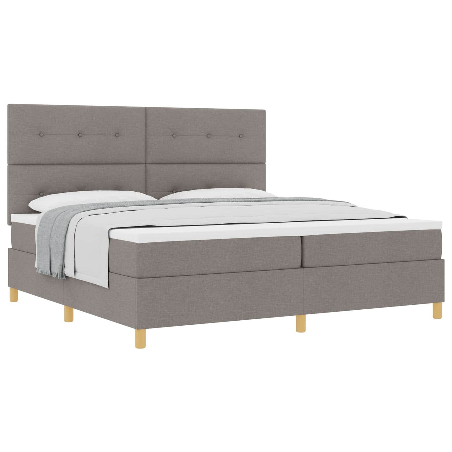 vidaXL Κρεβάτι με ελατήρια με κεφαλάρι Taupe 200 x 200 cm ύφασμα