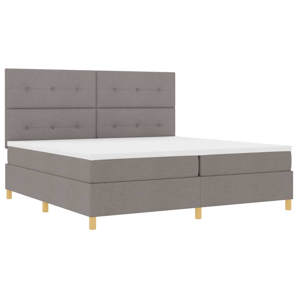 vidaXL Κρεβάτι με ελατήρια με κεφαλάρι Taupe 200 x 200 cm ύφασμα
