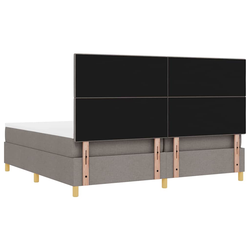 vidaXL Κρεβάτι με ελατήρια με κεφαλάρι Taupe 200 x 200 cm ύφασμα