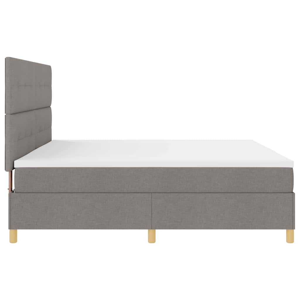 vidaXL Κρεβάτι με ελατήρια με κεφαλάρι Taupe 200 x 200 cm ύφασμα