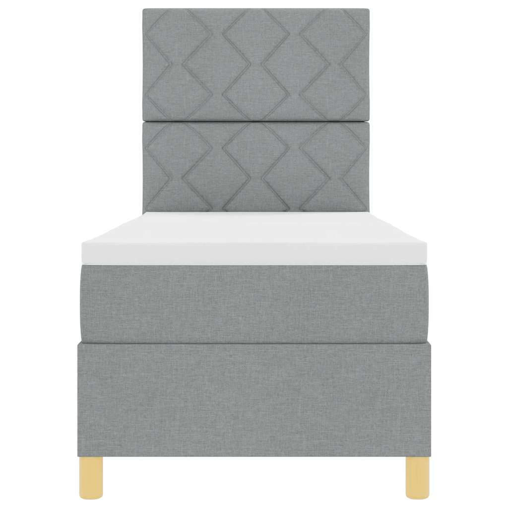 vidaXL Κρεβάτι με ελατήρια με στρώμα Ανοιχτό γκρι 80 x 200 cm ύφασμα