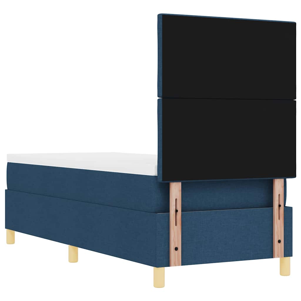 vidaXL Κρεβάτι με ελατήρια με κεφαλάρι Μπλε 80 x 200 cm ύφασμα