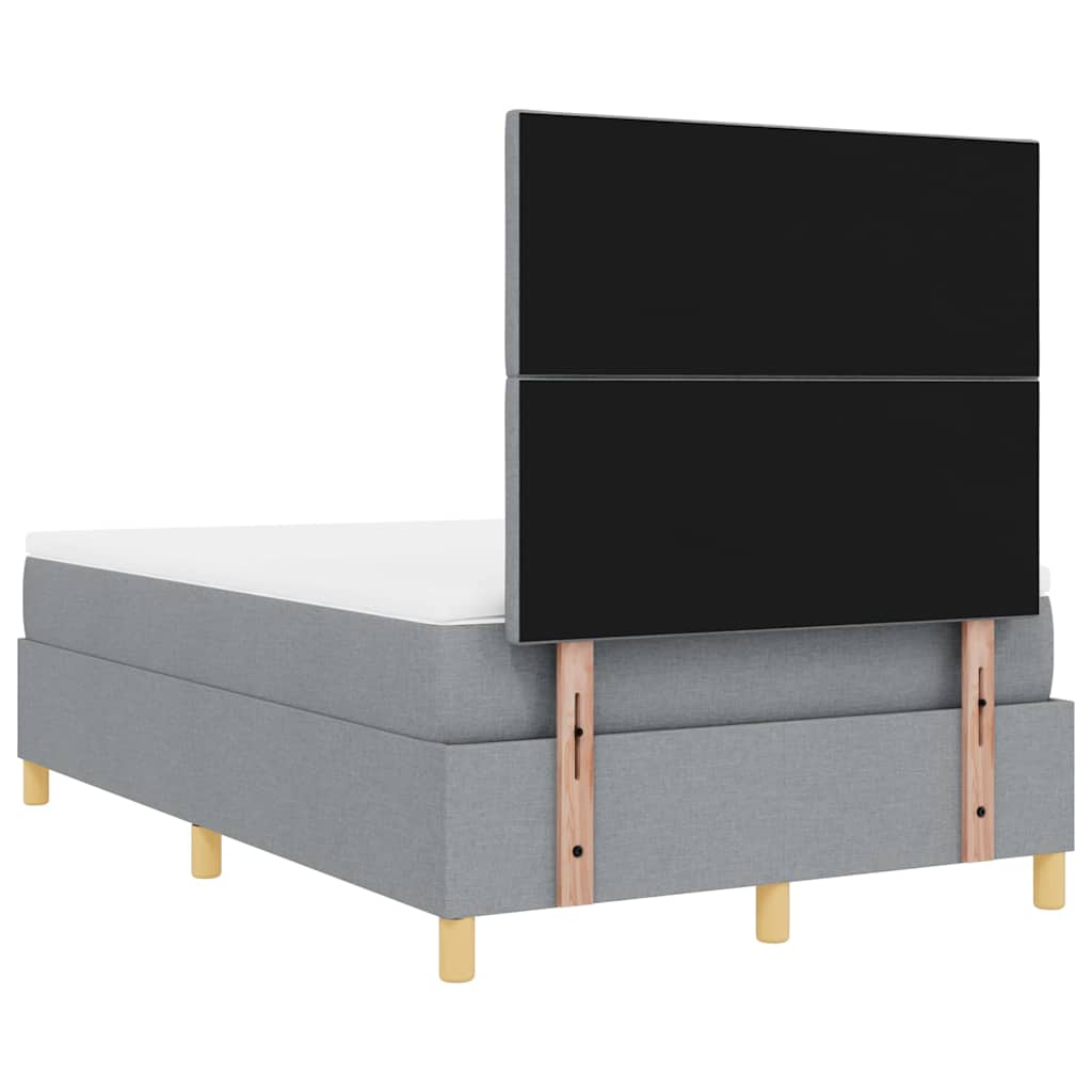 vidaXL Κρεβάτι με ελατήρια Ανοιχτό γκρι 120 x 190 cm ύφασμα