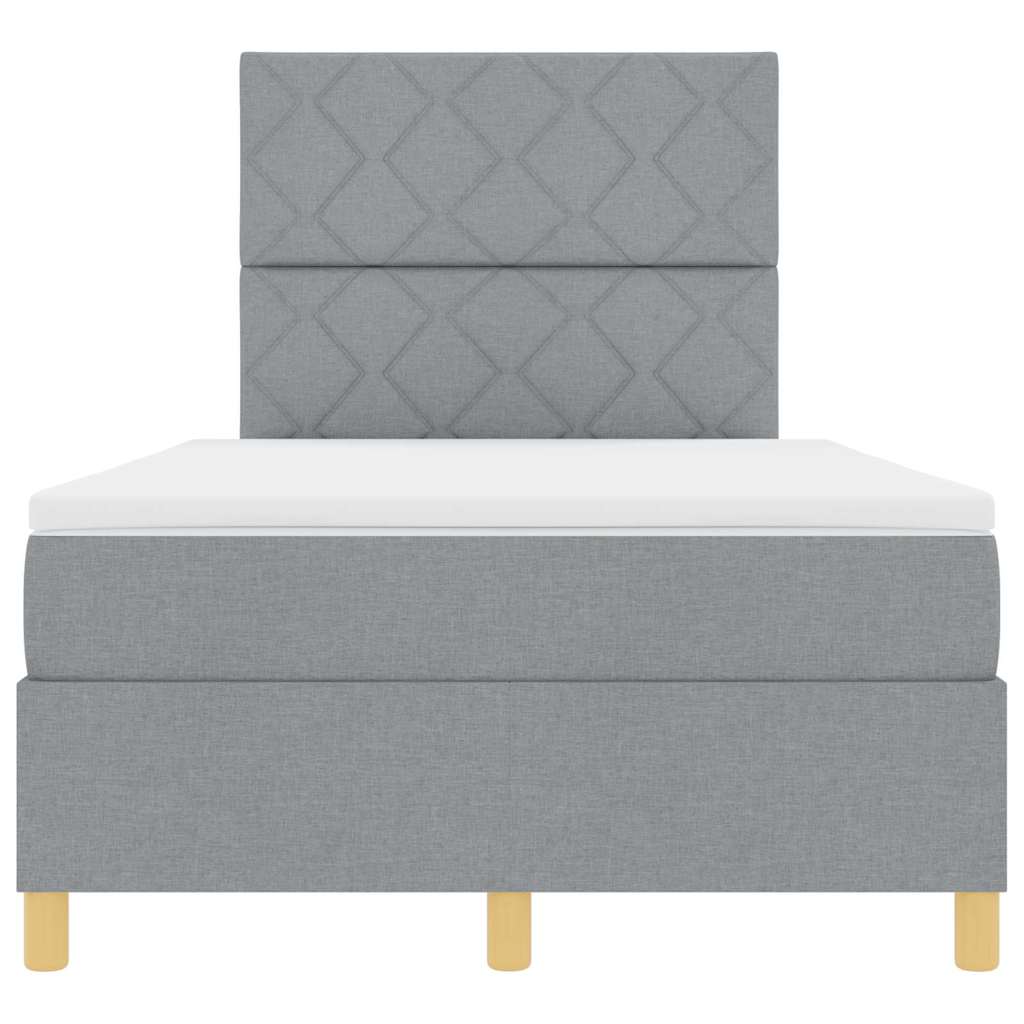 vidaXL Κρεβάτι με ελατήρια Ανοιχτό γκρι 120 x 190 cm ύφασμα