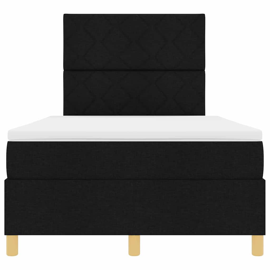 vidaXL Κρεβάτι με ελατήρια με κεφαλάρι Μαύρο 120 x 190 cm ύφασμα