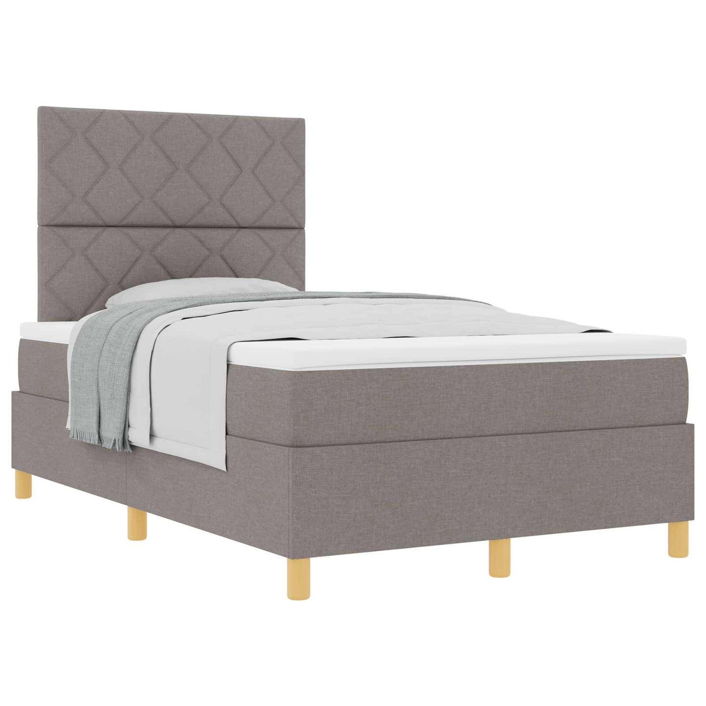 vidaXL Κρεβάτι με ελατήρια με κεφαλάρι Taupe 120 x 190 cm ύφασμα