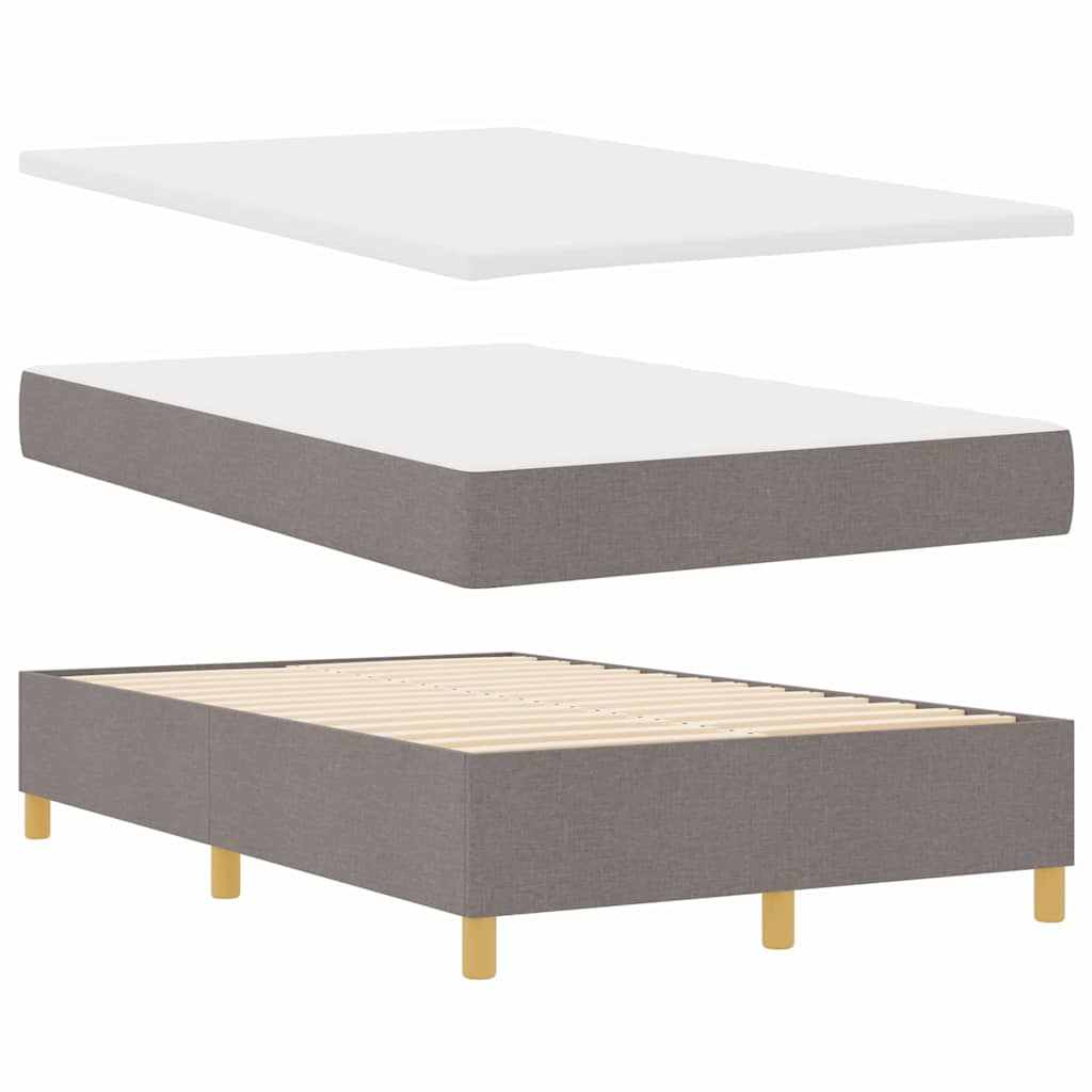 vidaXL Κρεβάτι με ελατήρια με κεφαλάρι Taupe 120 x 190 cm ύφασμα