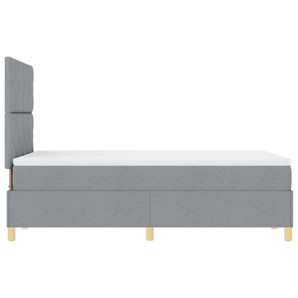 vidaXL Κρεβάτι με ελατήρια Ανοιχτό γκρι 120 x 200 cm ύφασμα