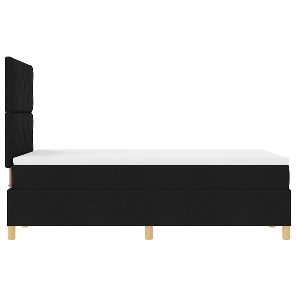 vidaXL Κρεβάτι με ελατήρια με κεφαλάρι Μαύρο 120 x 200 cm ύφασμα