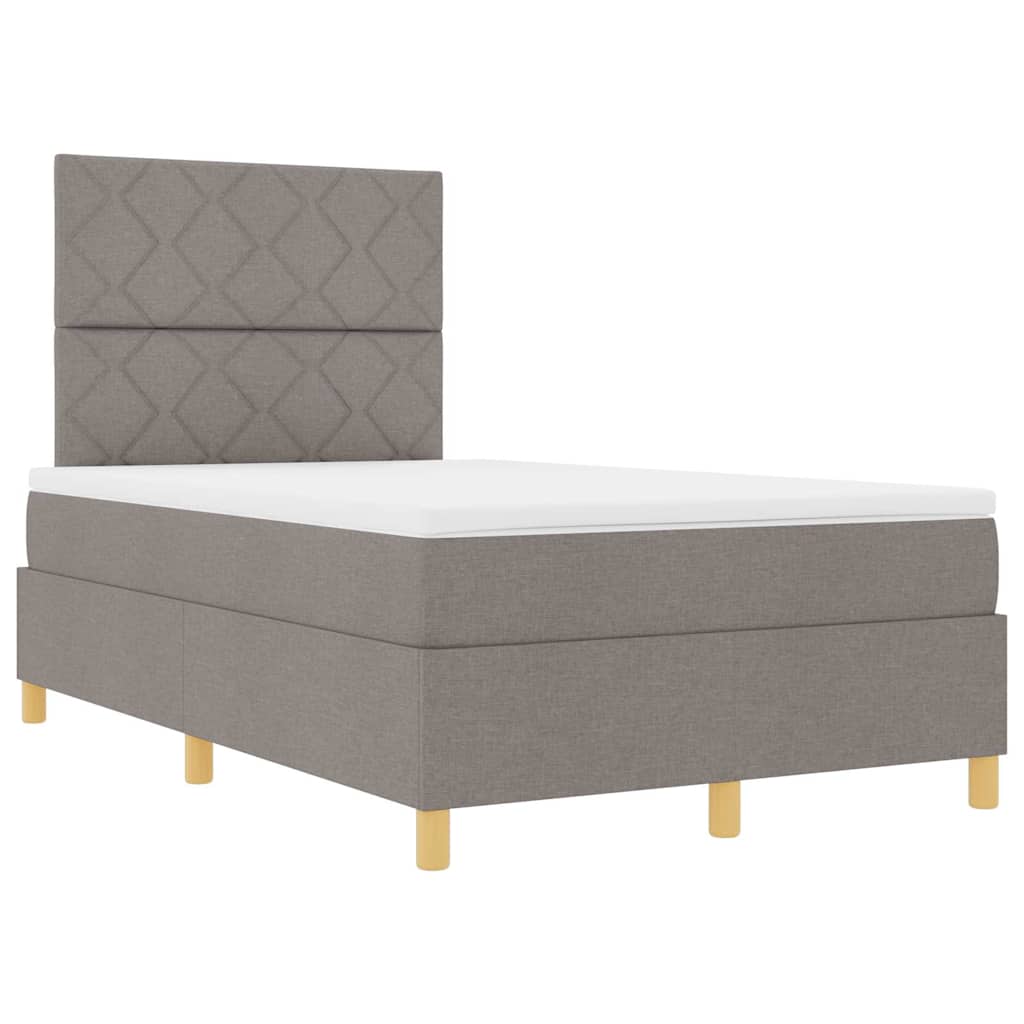 vidaXL Κρεβάτι με ελατήρια με κεφαλάρι Taupe 120 x 200 cm ύφασμα