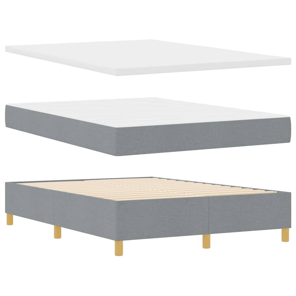 vidaXL Κρεβάτι με ελατήρια Ανοιχτό γκρι 160 x 200 cm ύφασμα