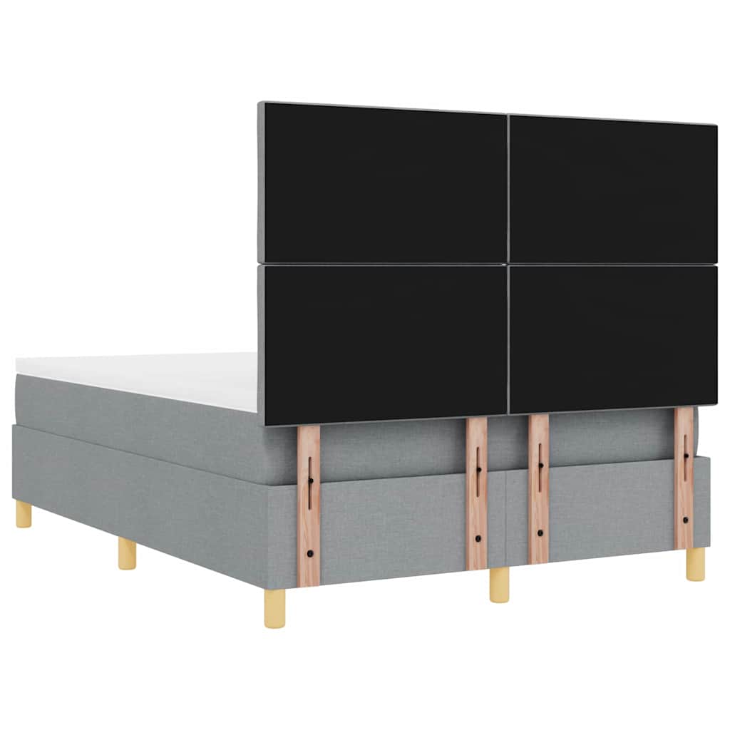 vidaXL Κρεβάτι με ελατήρια Ανοιχτό γκρι 160 x 200 cm ύφασμα