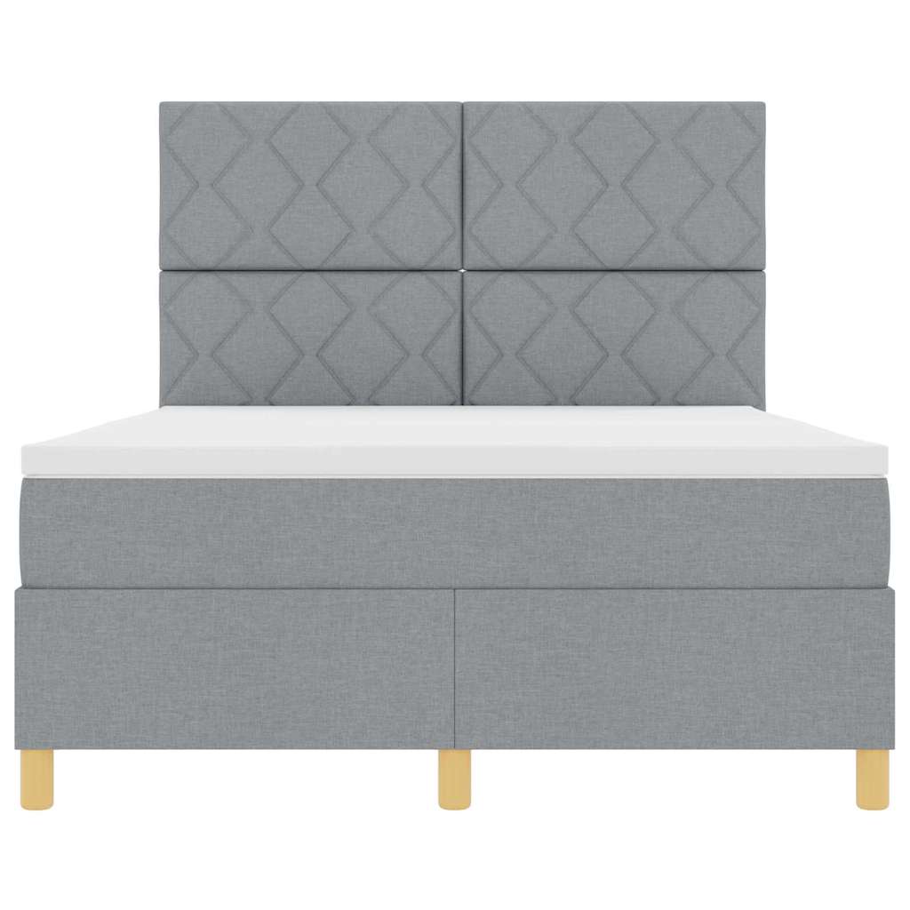vidaXL Κρεβάτι με ελατήρια Ανοιχτό γκρι 160 x 200 cm ύφασμα