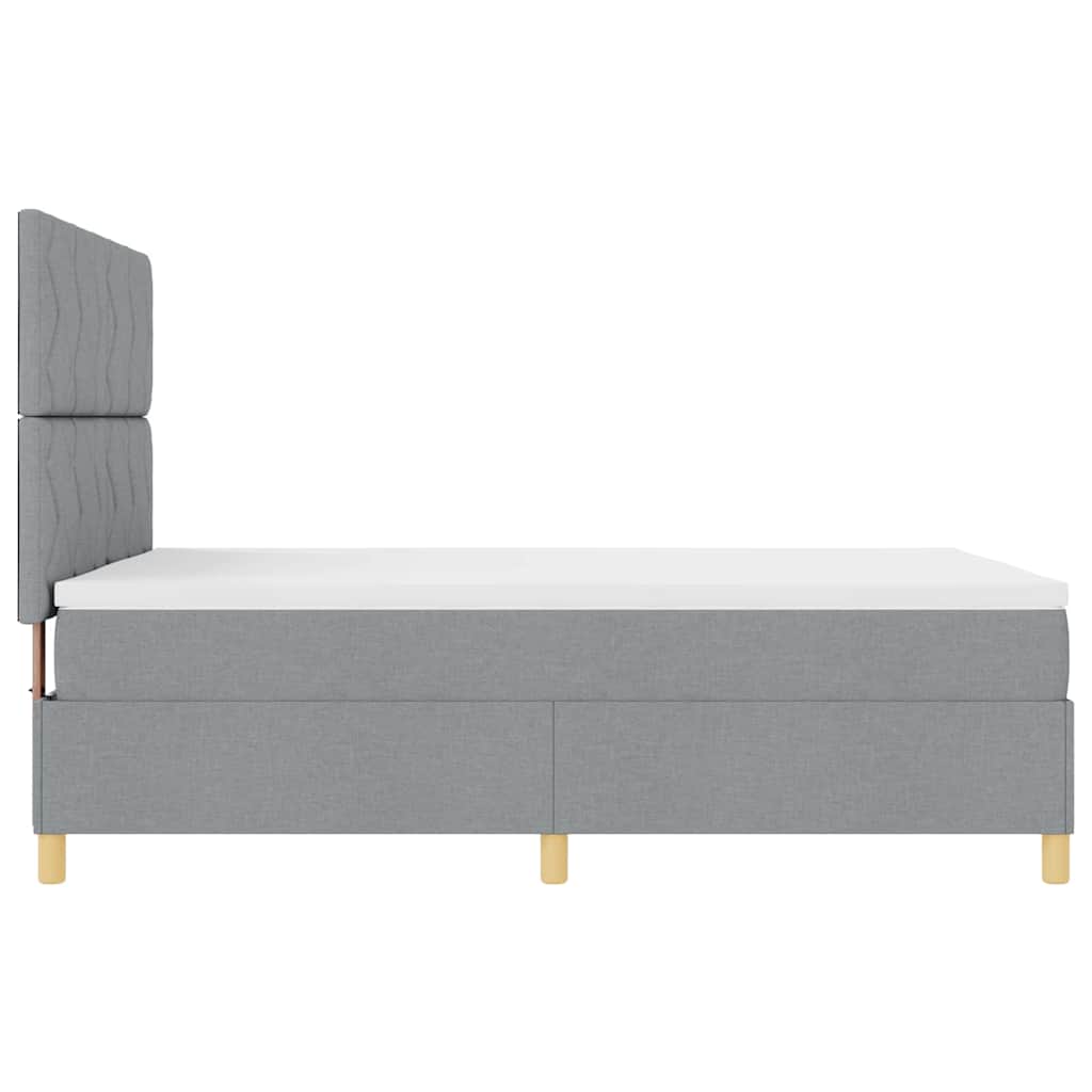vidaXL Κρεβάτι με ελατήρια Ανοιχτό γκρι 160 x 200 cm ύφασμα