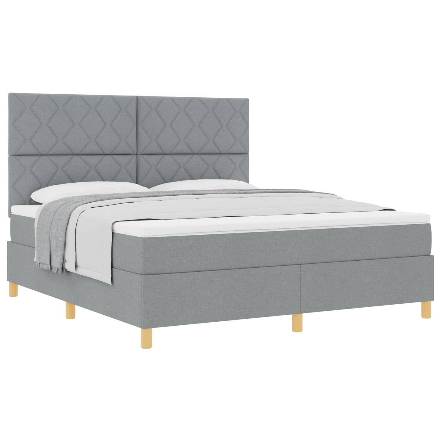 vidaXL Κρεβάτι με ελατήρια Ανοιχτό γκρι 180 x 200 cm ύφασμα