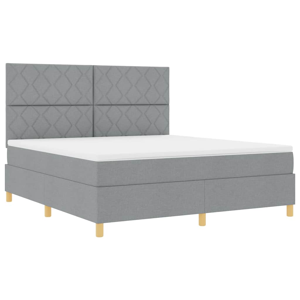 vidaXL Κρεβάτι με ελατήρια Ανοιχτό γκρι 180 x 200 cm ύφασμα