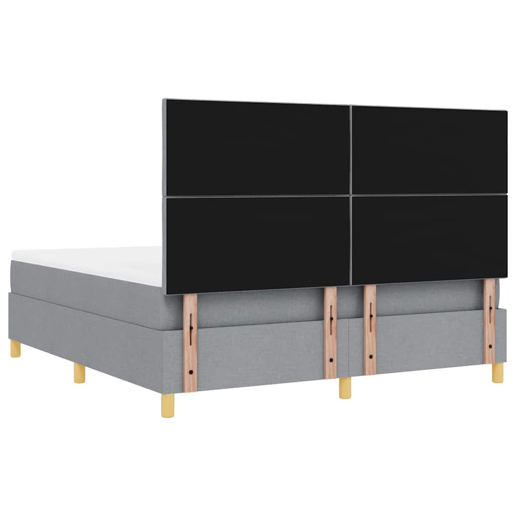 vidaXL Κρεβάτι με ελατήρια Ανοιχτό γκρι 180 x 200 cm ύφασμα