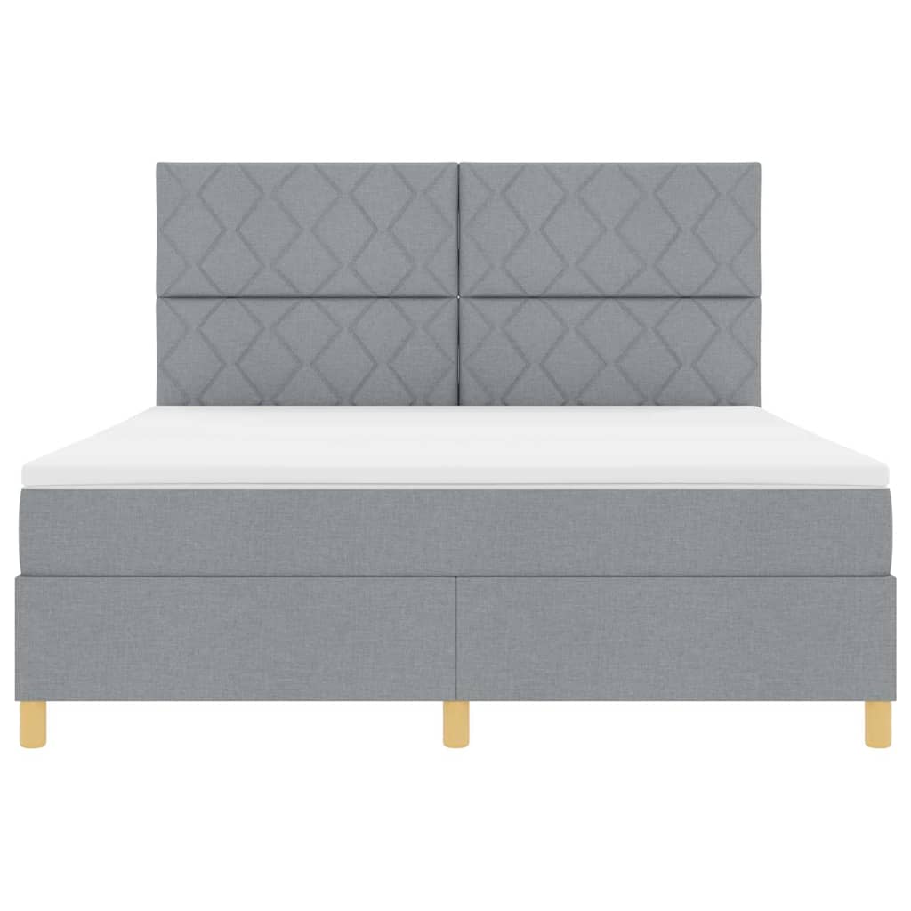 vidaXL Κρεβάτι με ελατήρια Ανοιχτό γκρι 180 x 200 cm ύφασμα