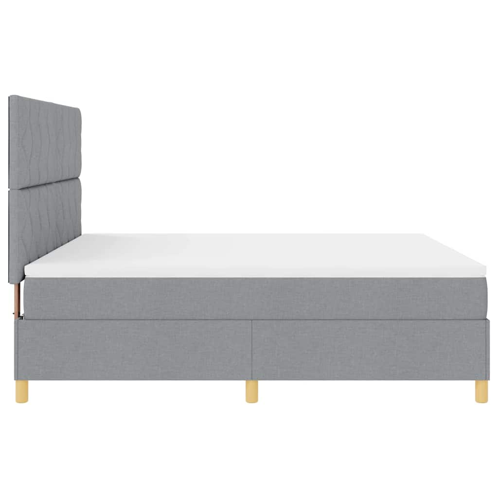 vidaXL Κρεβάτι με ελατήρια Ανοιχτό γκρι 180 x 200 cm ύφασμα