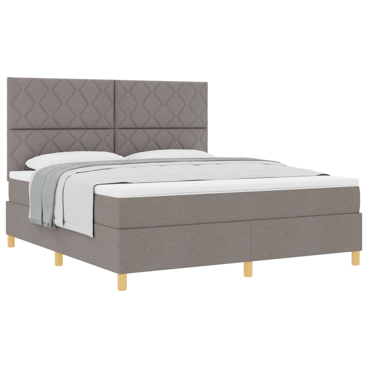 vidaXL Κρεβάτι με ελατήρια με κεφαλάρι Taupe 180 x 200 cm ύφασμα