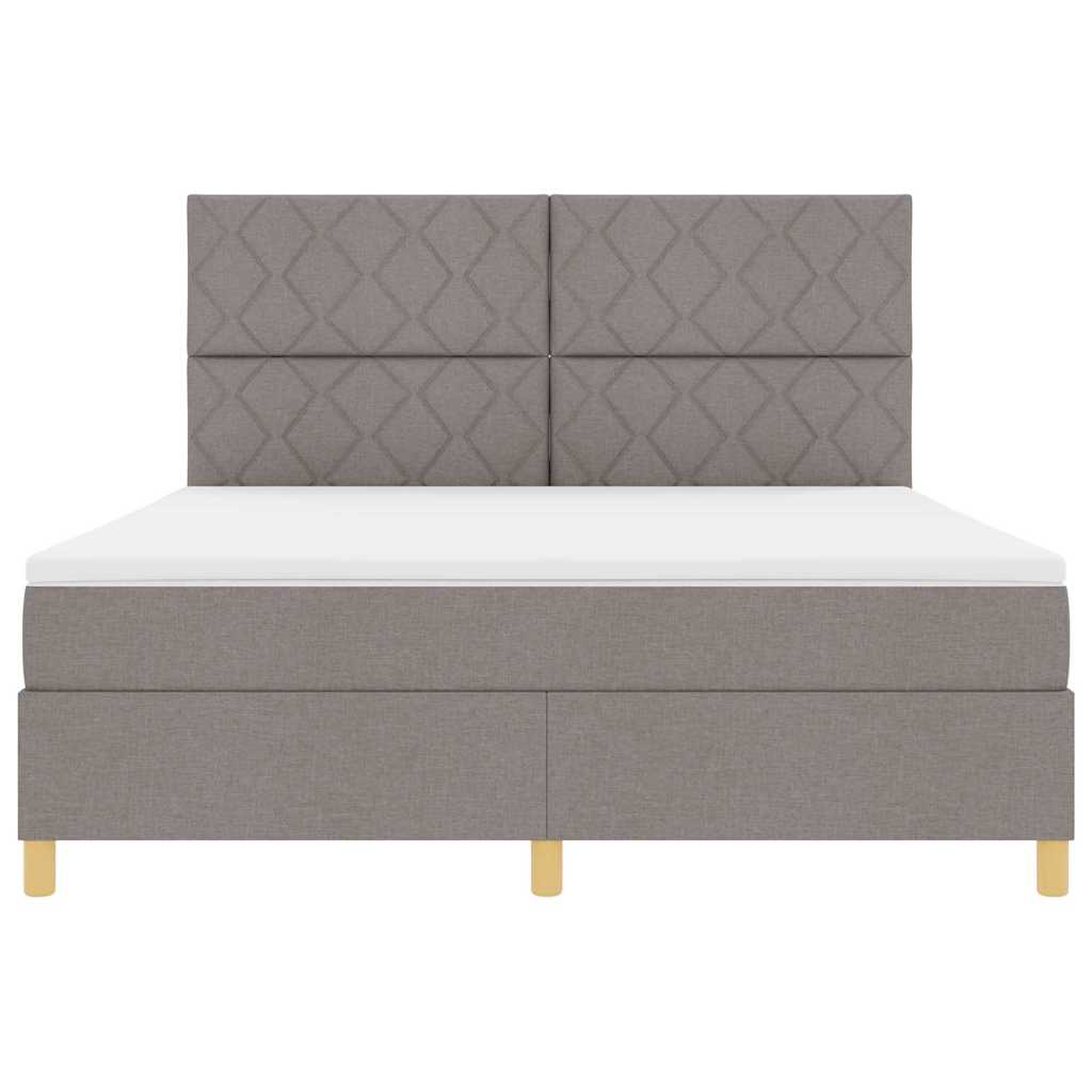 vidaXL Κρεβάτι με ελατήρια με κεφαλάρι Taupe 180 x 200 cm ύφασμα