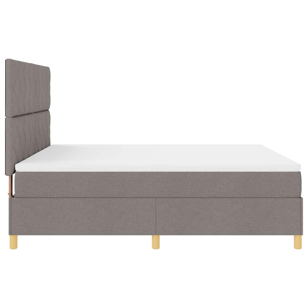 vidaXL Κρεβάτι με ελατήρια με κεφαλάρι Taupe 180 x 200 cm ύφασμα