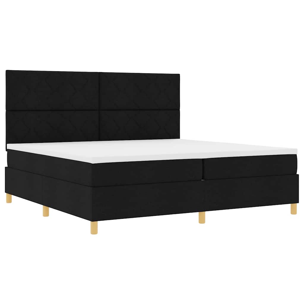 vidaXL Κρεβάτι με ελατήρια με στρώμα Μαύρο 200 x 200 cm ύφασμα