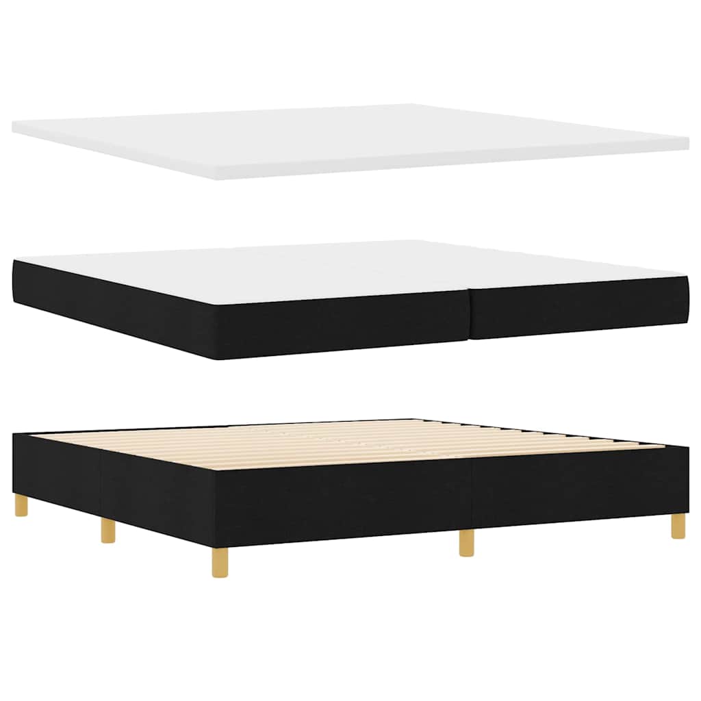 vidaXL Κρεβάτι με ελατήρια με στρώμα Μαύρο 200 x 200 cm ύφασμα