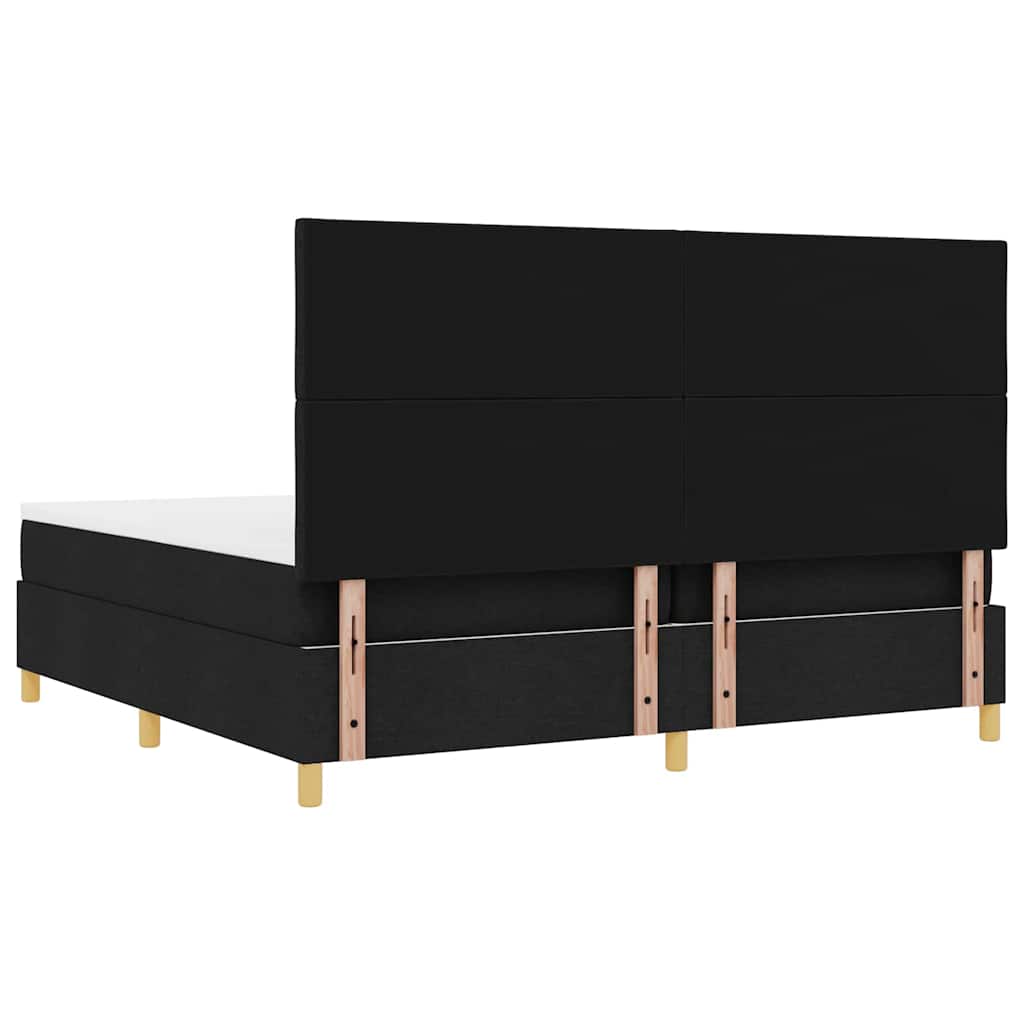vidaXL Κρεβάτι με ελατήρια με στρώμα Μαύρο 200 x 200 cm ύφασμα