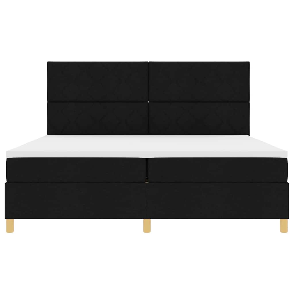 vidaXL Κρεβάτι με ελατήρια με στρώμα Μαύρο 200 x 200 cm ύφασμα