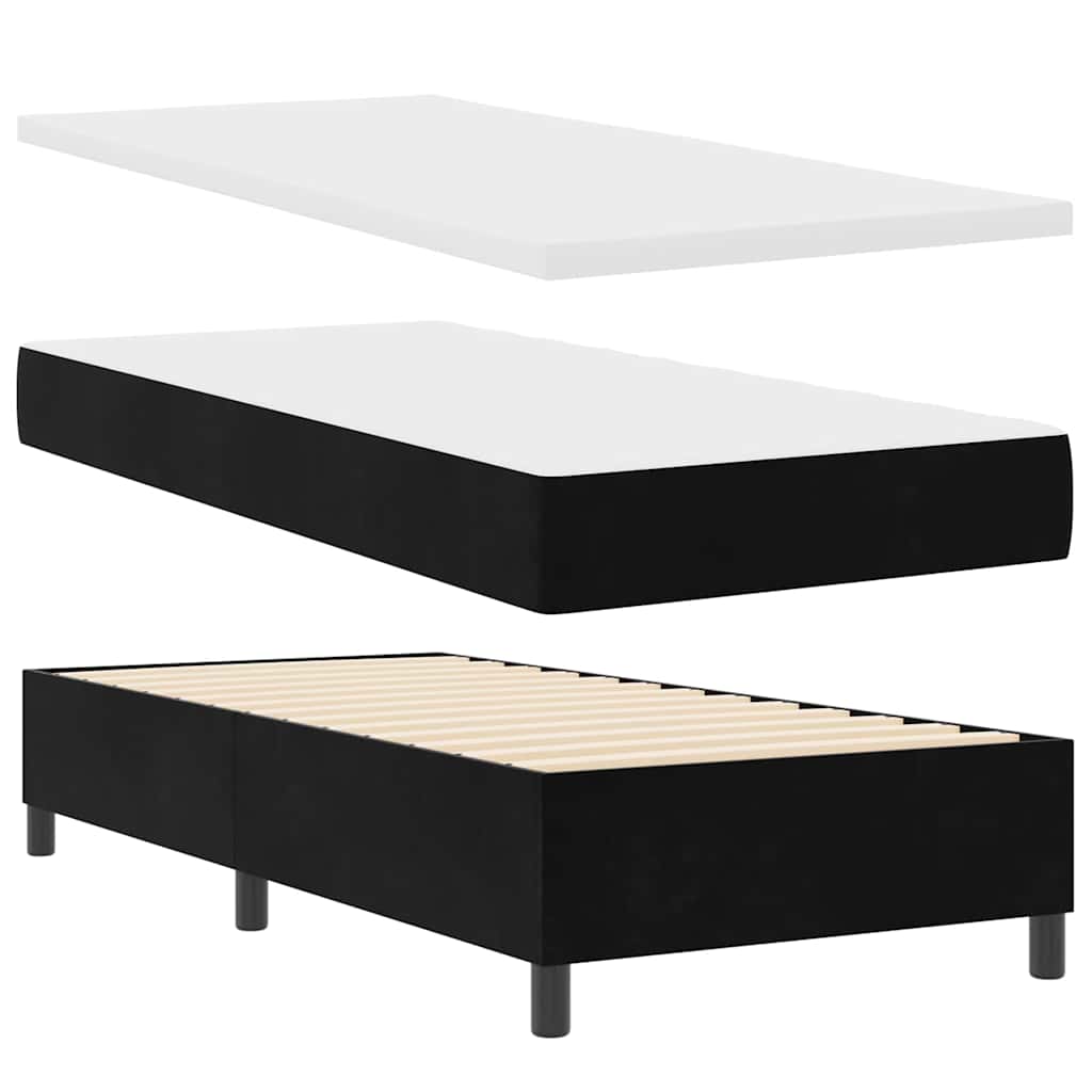 vidaXL Κρεβάτι με ελατήρια με στρώμα Μαύρο 100 x 200 cm Βελούδο