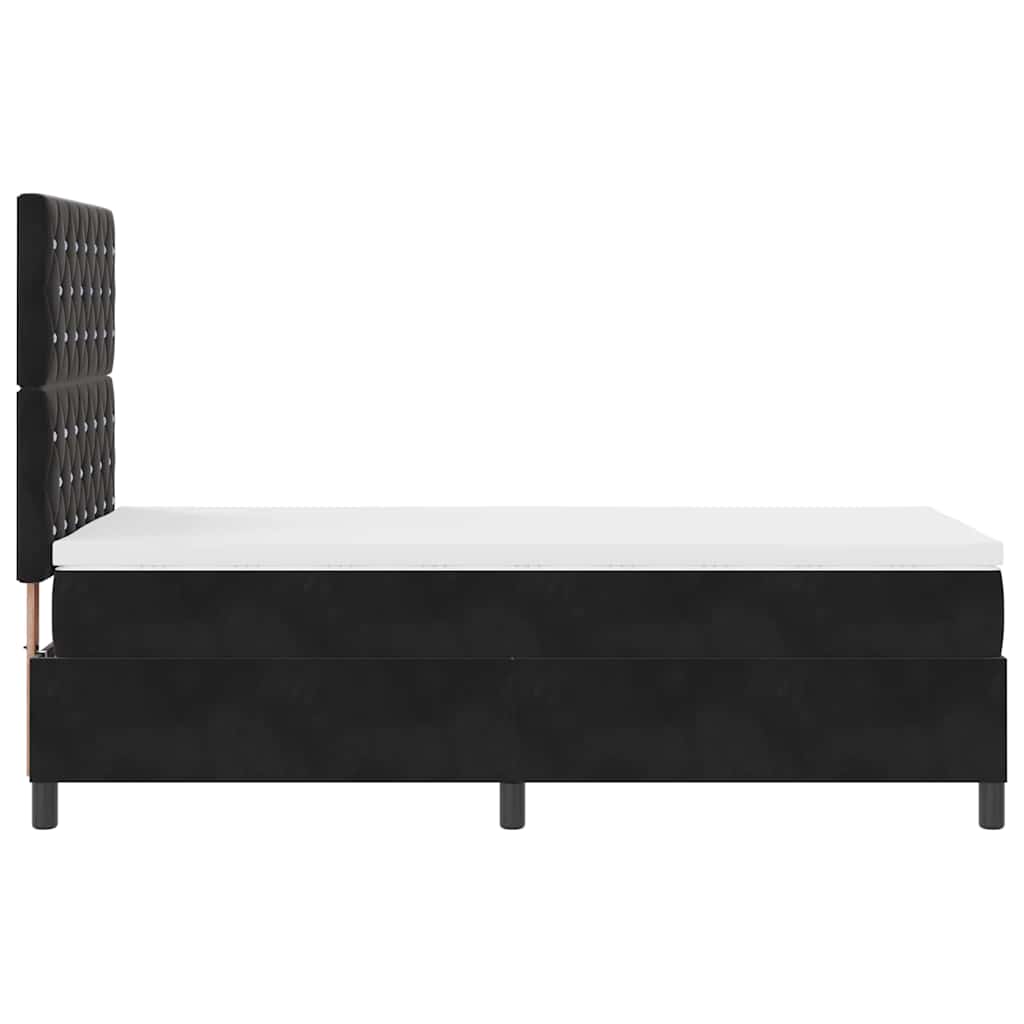 vidaXL Κρεβάτι με ελατήρια με στρώμα Μαύρο 100 x 200 cm Βελούδο