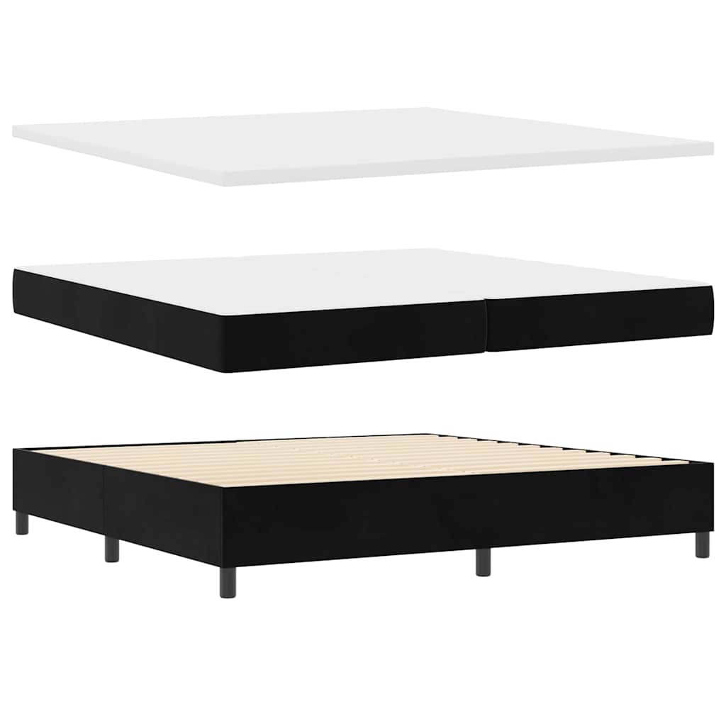 vidaXL Κρεβάτι με ελατήρια με στρώμα Μαύρο 200 x 200 cm Βελούδο