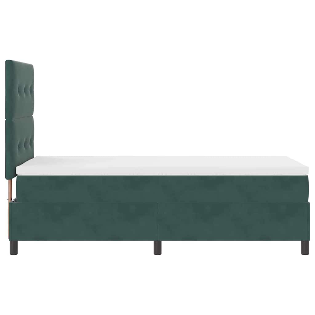 vidaXL Κρεβάτι με ελατήρια Σκούρο Πράσινο 80 x 200 cm Βελούδο