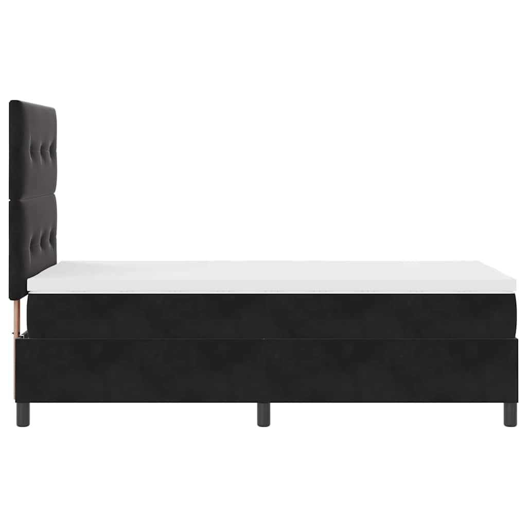 vidaXL Κρεβάτι με ελατήρια με κεφαλάρι Μαύρο 90 x 190 cm Βελούδο
