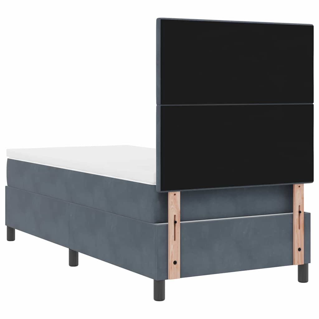 vidaXL Κρεβάτι με ελατήρια Σκούρο Γκρι 100 x 200 cm Βελούδο
